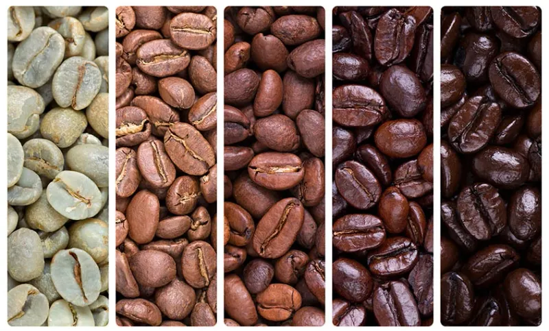 Verschiedene Kaffeeröstungen