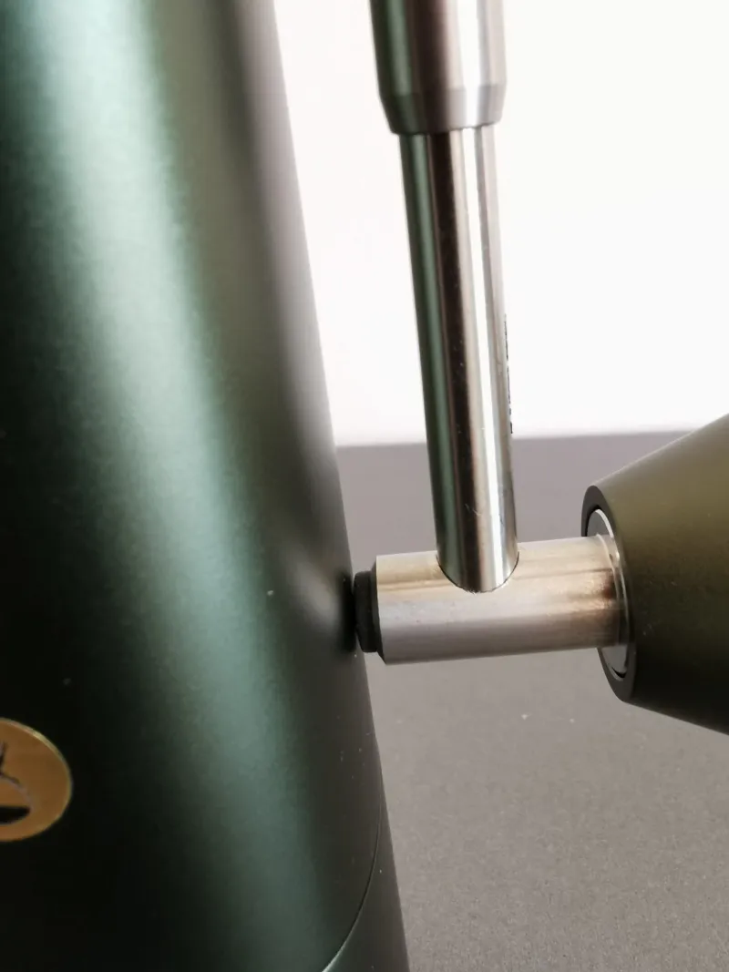 The Chestnut X handle has a rubber grip