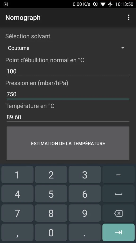 Calcul à 0m d'altitude