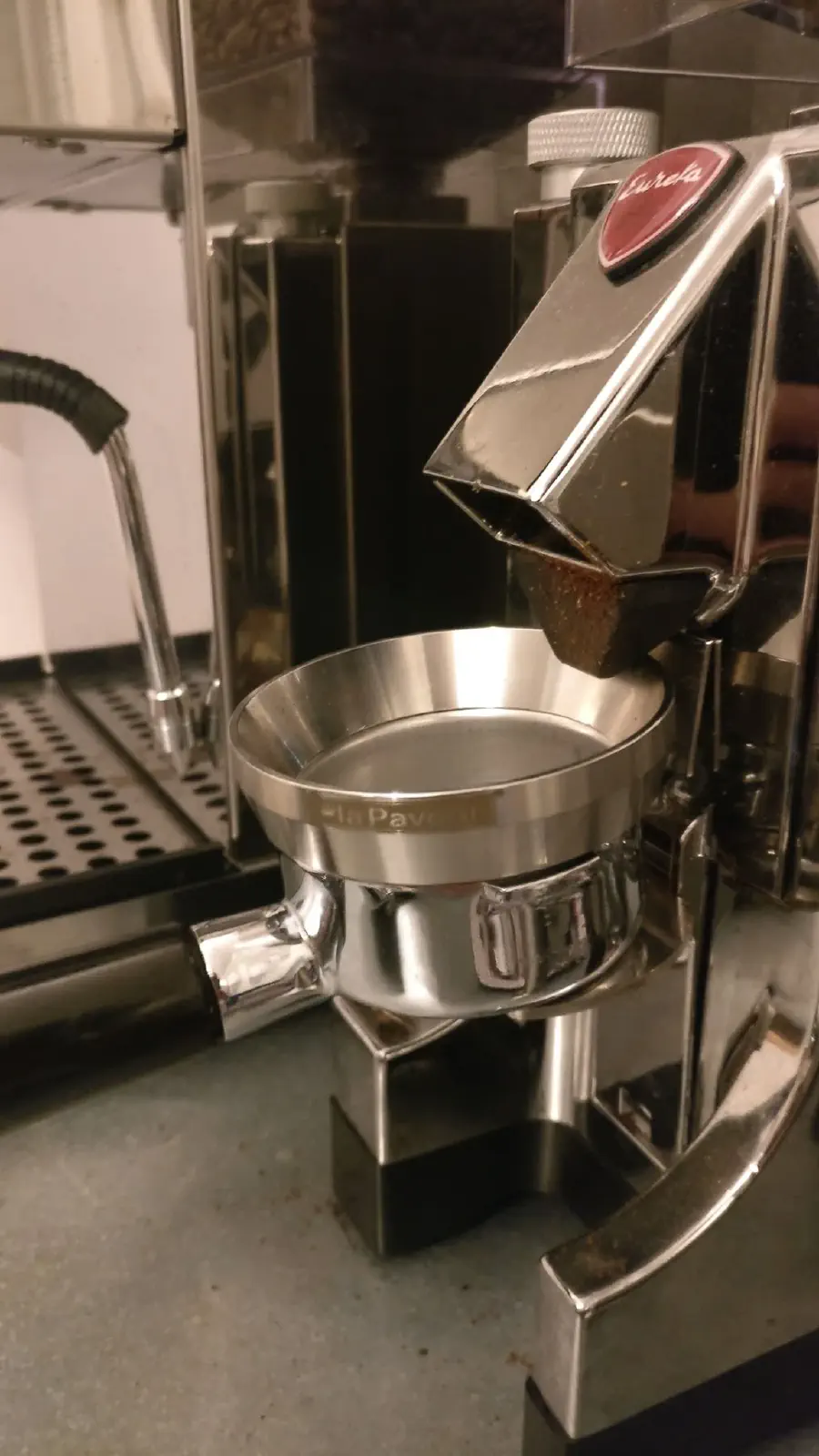 Grinding in progress