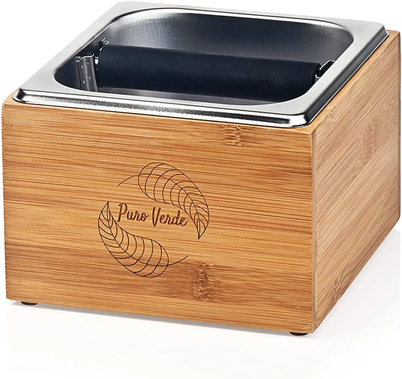 Wood + stainless steel knock box