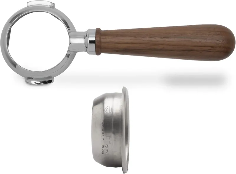 Lelit walnut wood bottomless portafilter