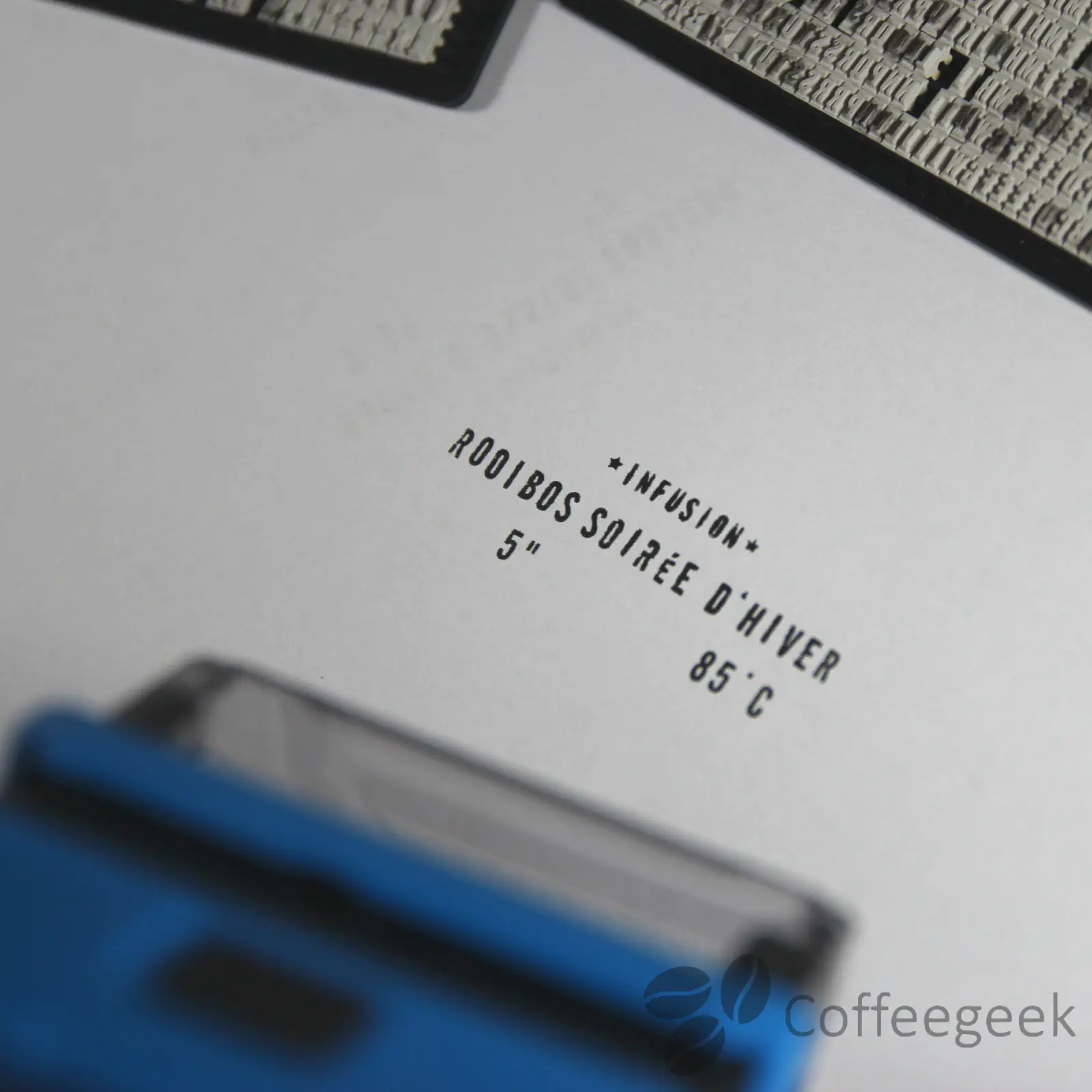 Test van de stempel op kladpapier