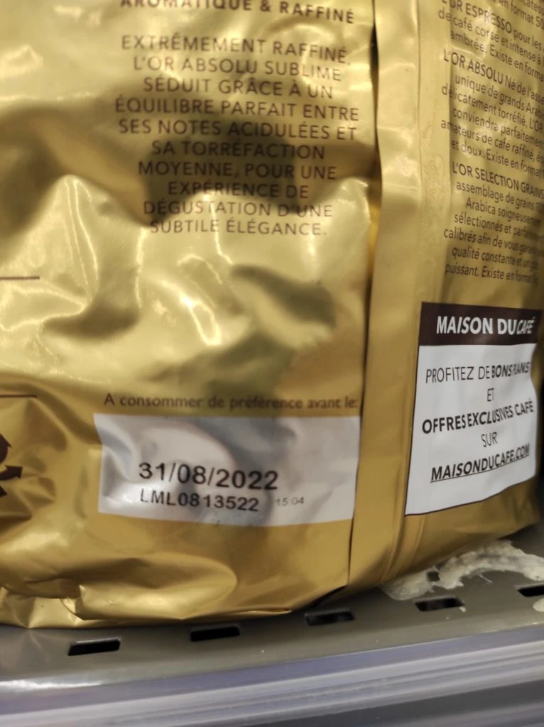 Esempio di etichettatura caffè