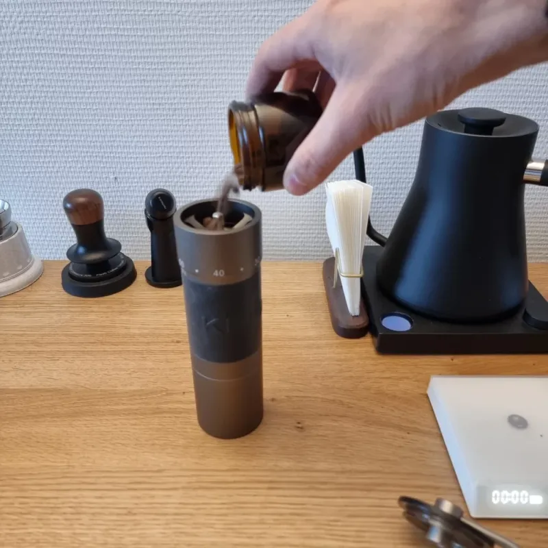 Gemalen koffie voorbereiding