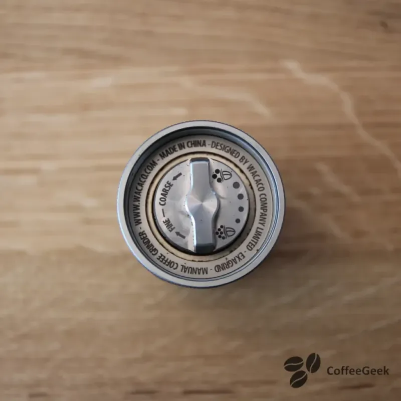Instelknop van de Wacaco Exagrind koffiemolen