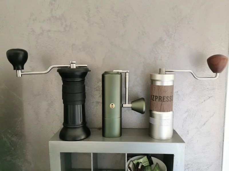 Från vänster till höger: Apollo, Chestnut X och 1Zpresso JE-Plus