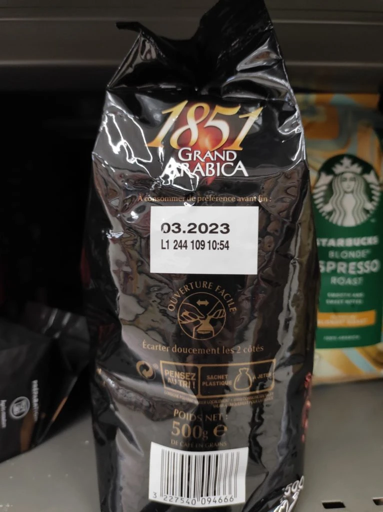 Kaffepaket utan rostdatum